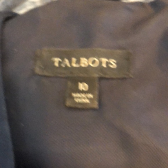 Talbots Tweed Sleeveless Sheath Dress cotton/linen blend navy SZ 10 - Picture 5 of 6